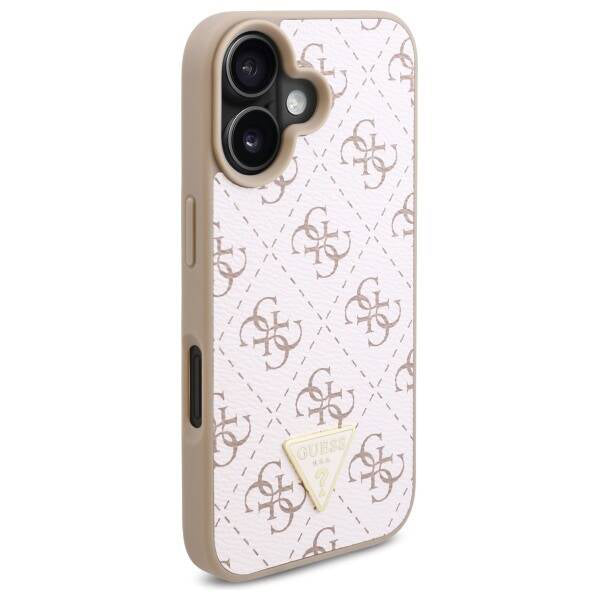 Etui til Apple iPhone 16, Guess, 4G Triangle Logo, Hvid
