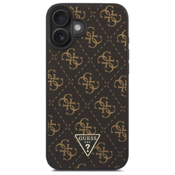Etui til Apple iPhone 16, Guess, 4G Triangle Logo, Sort