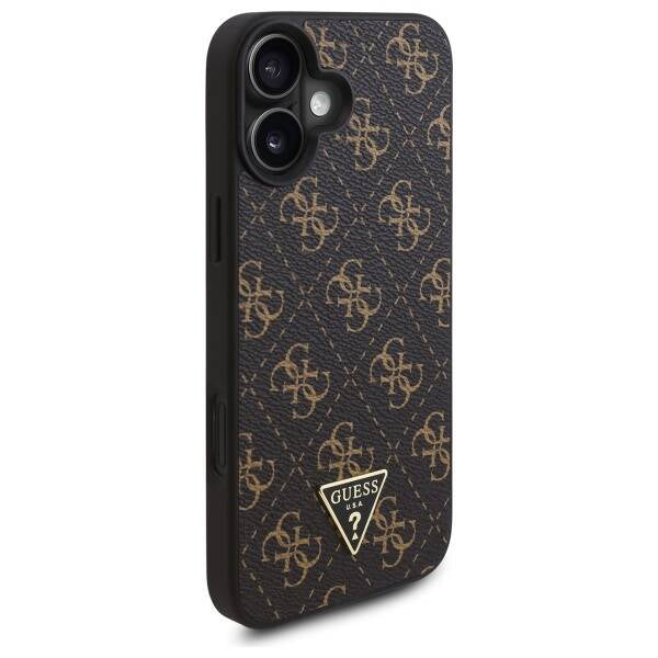Etui til Apple iPhone 16, Guess, 4G Triangle Logo, Sort
