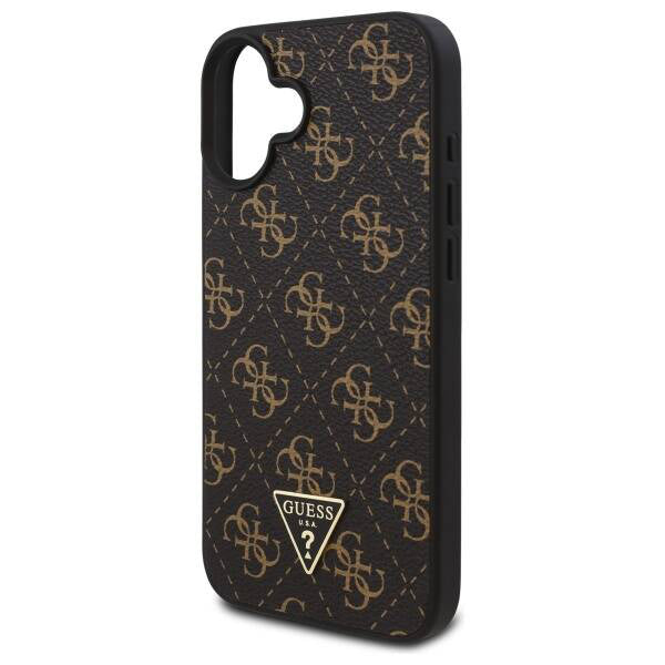 Etui til Apple iPhone 16, Guess, 4G Triangle Logo, Sort