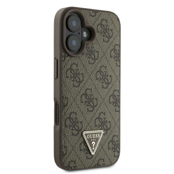 Etui til Apple iPhone 16, Guess, 4G Triangle Strass, Brun