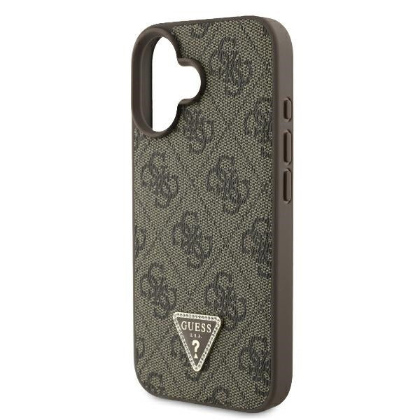 Etui til Apple iPhone 16, Guess, 4G Triangle Strass, Brun