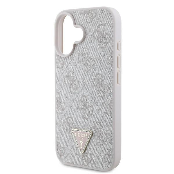 Etui til Apple iPhone 16, Guess, Crossbody 4G Triangle Strass, Pink