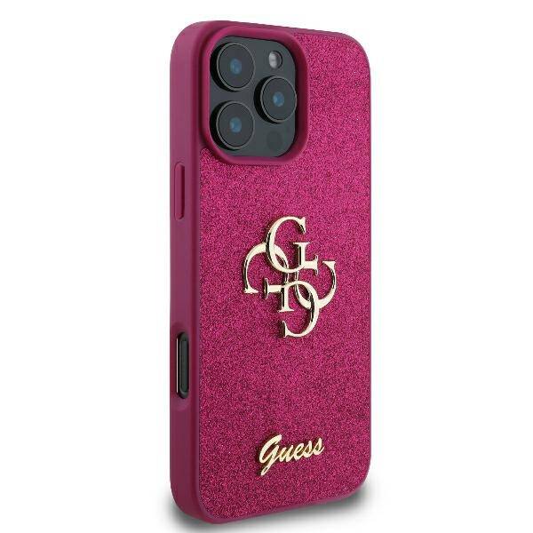 Etui til Apple iPhone 16, Guess, Fixed Glitter Big 4G, Lilla