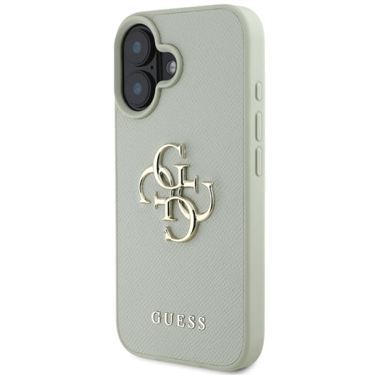Etui til Apple iPhone 16, Guess, Grained Big 4G Logo Small Classic Logo, Grøn