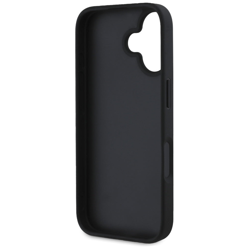 Etui til Apple iPhone 16, Guess, Hot Stamp 4G Pattern Triangle Logo, Sort