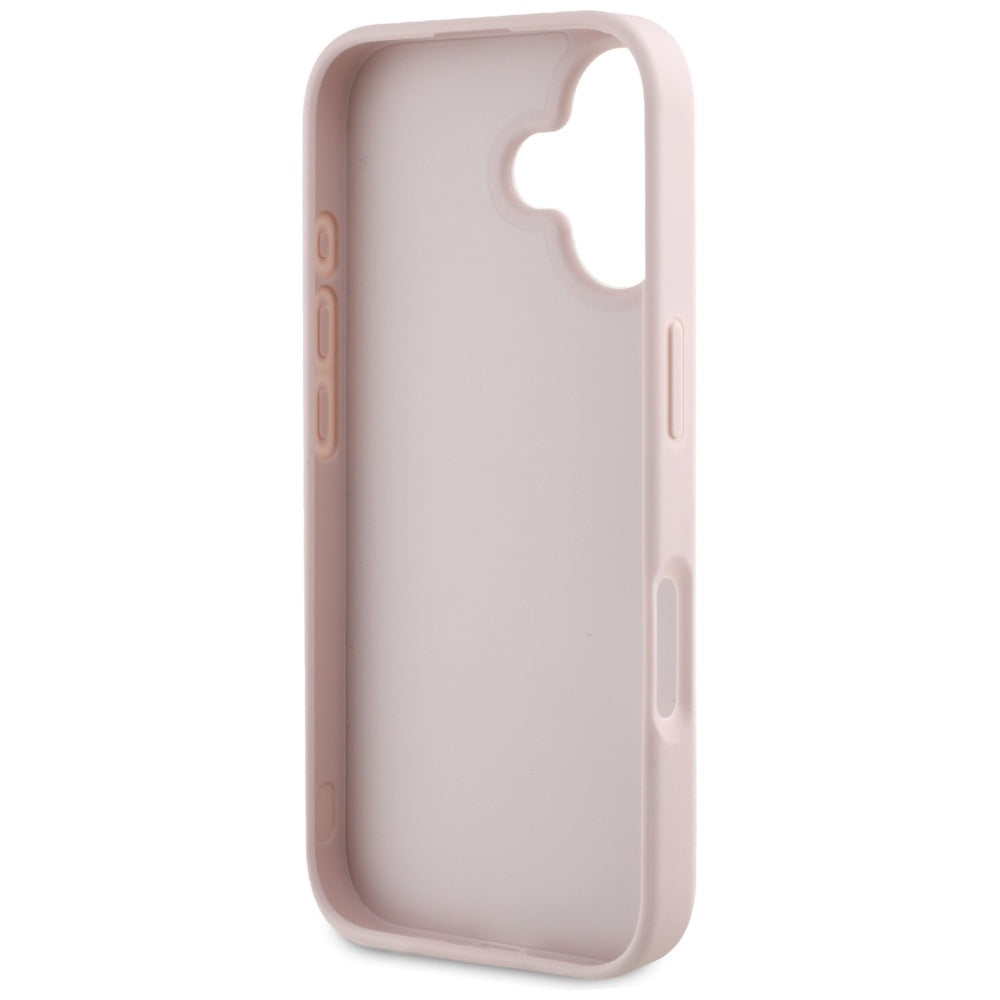 Etui til Apple iPhone 16, Guess, Hot Stamp 4G Pattern Triangle Logo, Pink