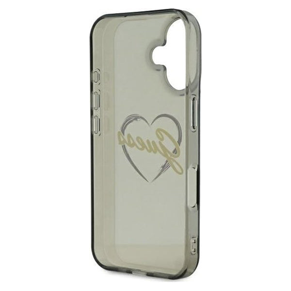 Etui til Apple iPhone 16, Guess, IML Heart, Sort