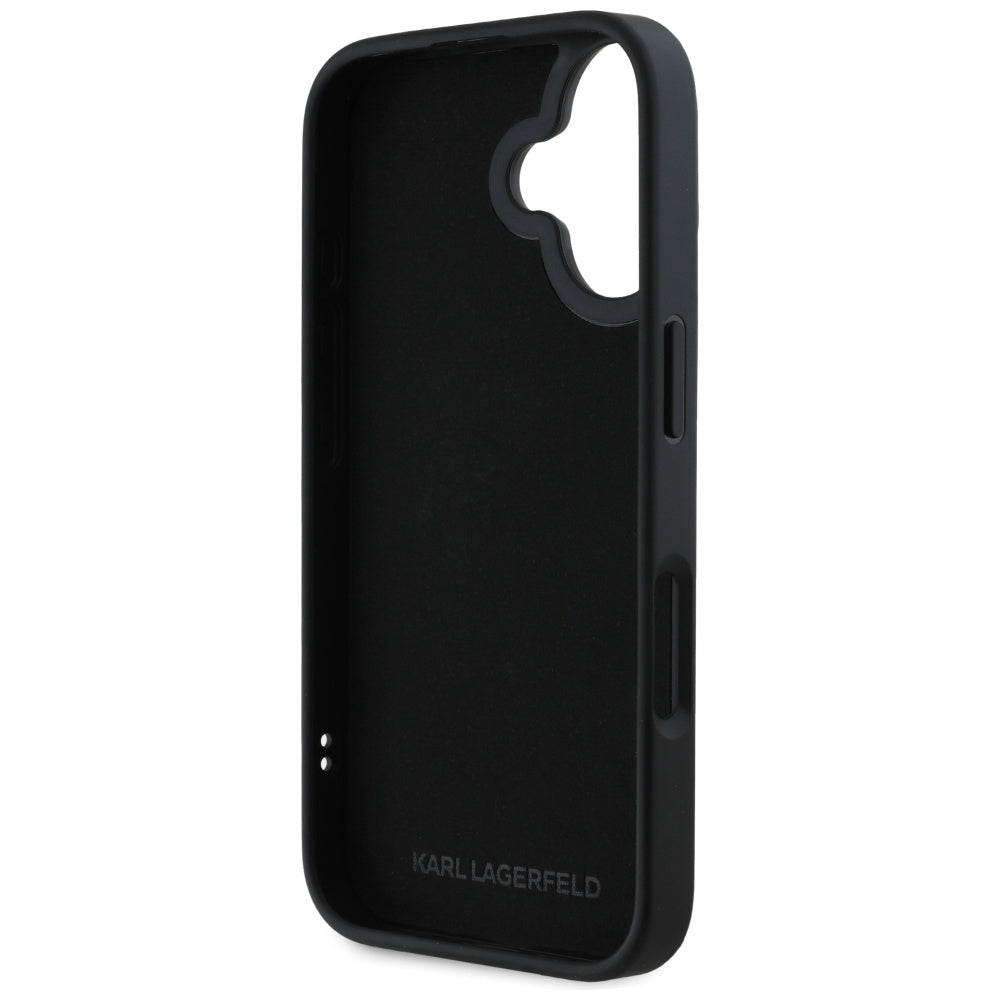 Case for Apple iPhone 16, Karl Lagerfeld, 3D Rubber Karl & Choupette, Black