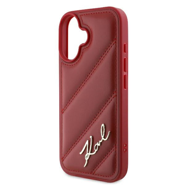 Etui til Apple iPhone 16, Karl Lagerfeld, Diagonal Quilted Script, Rosie