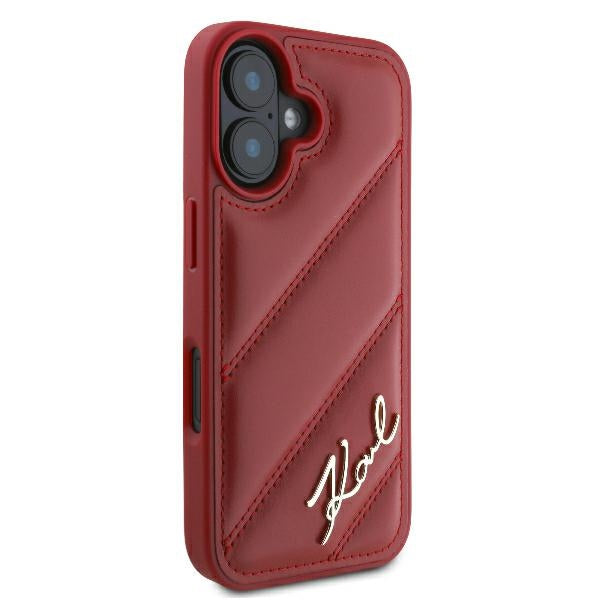 Etui til Apple iPhone 16, Karl Lagerfeld, Diagonal Quilted Script, Rosie
