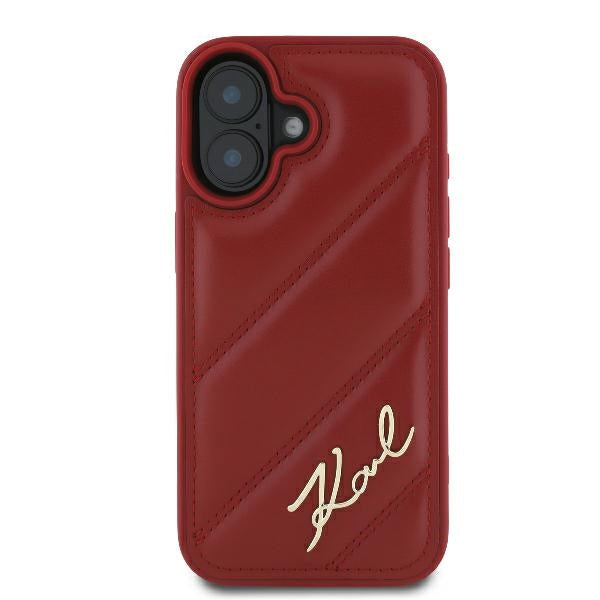 Etui til Apple iPhone 16, Karl Lagerfeld, Diagonal Quilted Script, Rosie