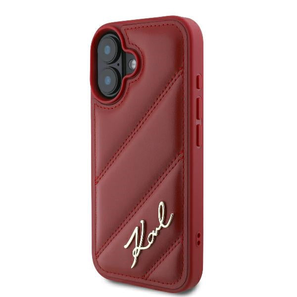 Etui til Apple iPhone 16, Karl Lagerfeld, Diagonal Quilted Script, Rosie