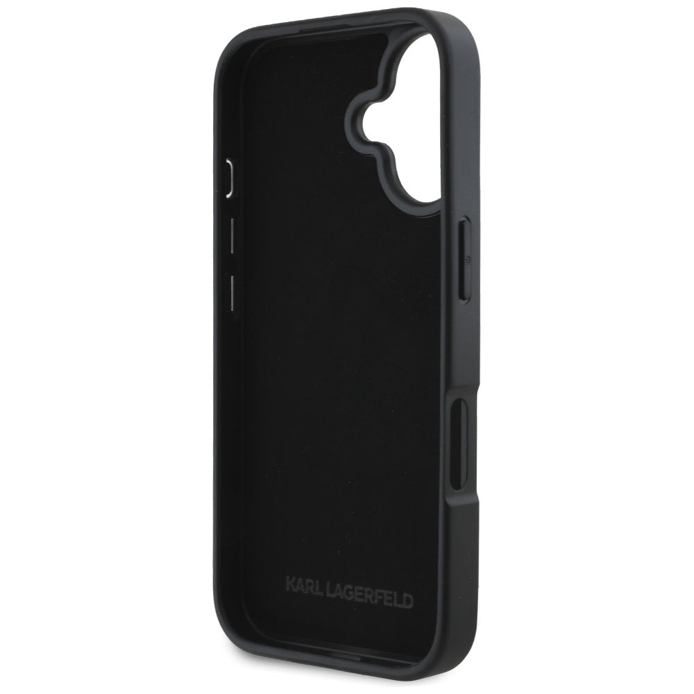 Etui til Apple iPhone 16, Karl Lagerfeld, Grained Cardslots, Sort