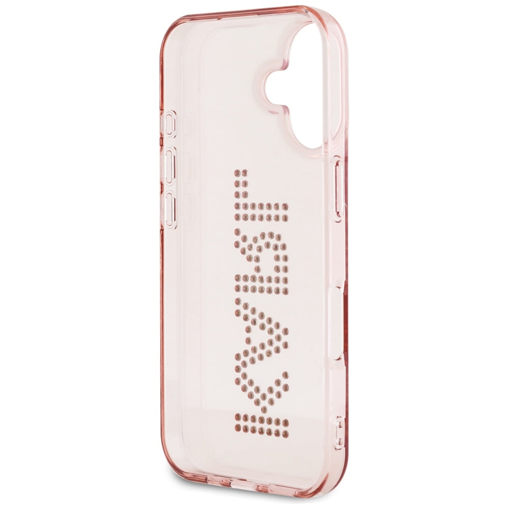 Etui til Apple iPhone 16, Karl Lagerfeld, IML Rhinestones Pink Logo, Pink