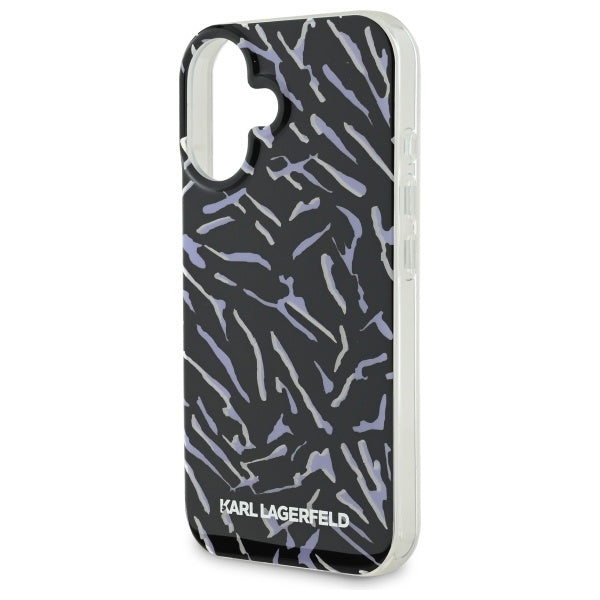 Etui til Apple iPhone 16, Karl Lagerfeld, Zebra med snorestrop, Lilla