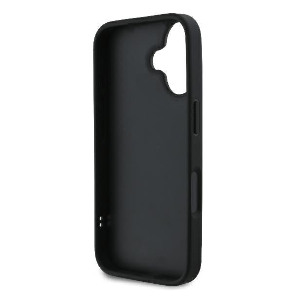 Etui til Apple iPhone 16 Plus, Karl Lagerfeld, Diagonal Quilted Script, Sort