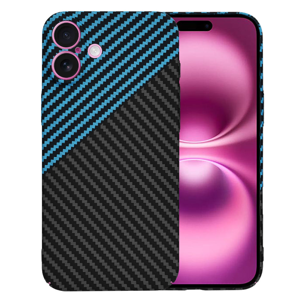 Cover til Apple iPhone 16 Plus, Techsuit, Carbonite FiberShell, Sort Bleu