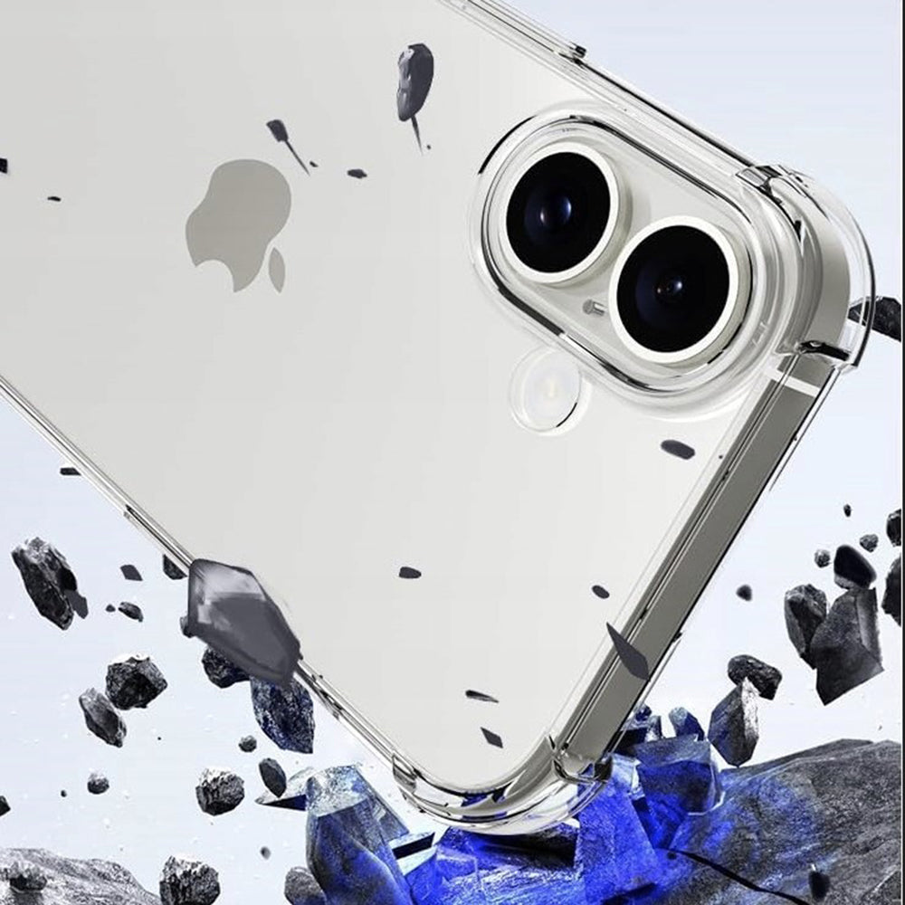 Cover til Apple iPhone 16 Plus, Techsuit, Shockproof Clear (Stor Linsehulsåbning), Transparent