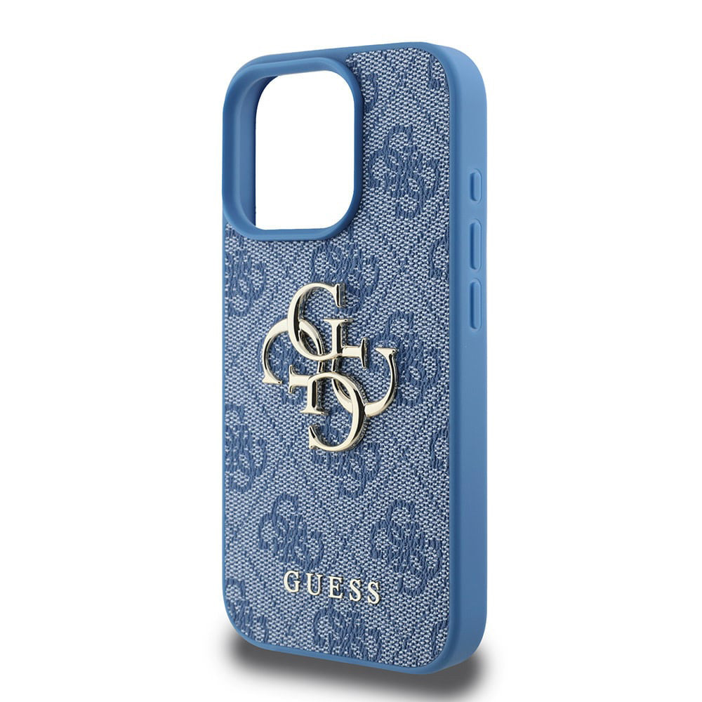 Etui til Apple iPhone 16 Pro, Guess, 4G Big Logo, Blå