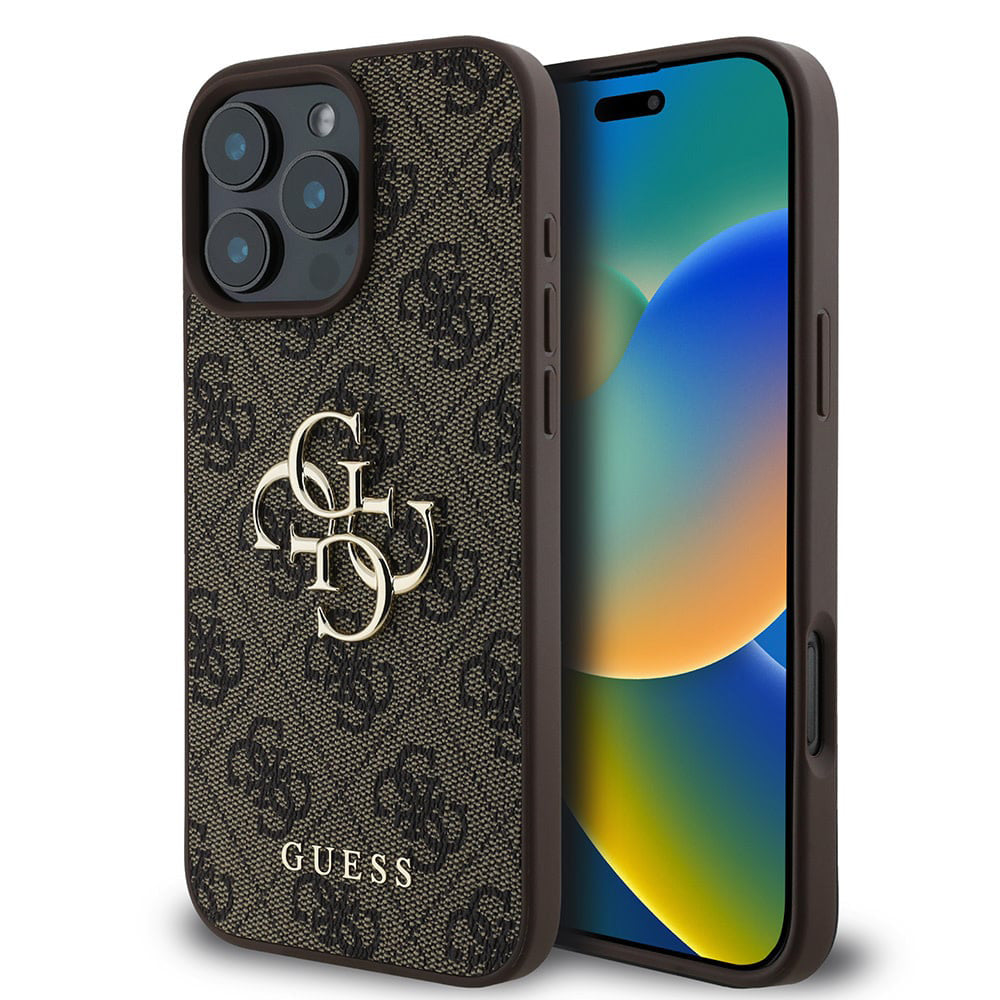 Etui til Apple iPhone 16 Pro, Guess, 4G Big Logo, Brun