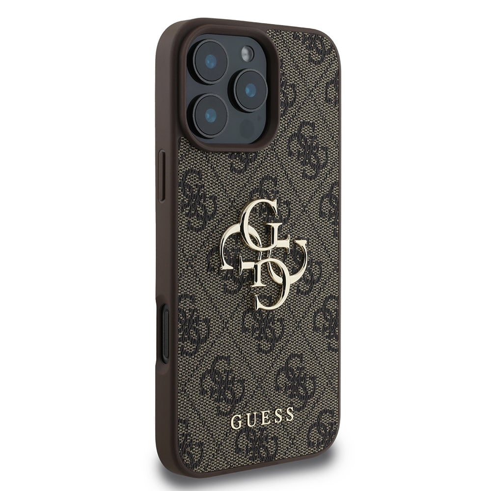 Etui til Apple iPhone 16 Pro, Guess, 4G Big Logo, Brun