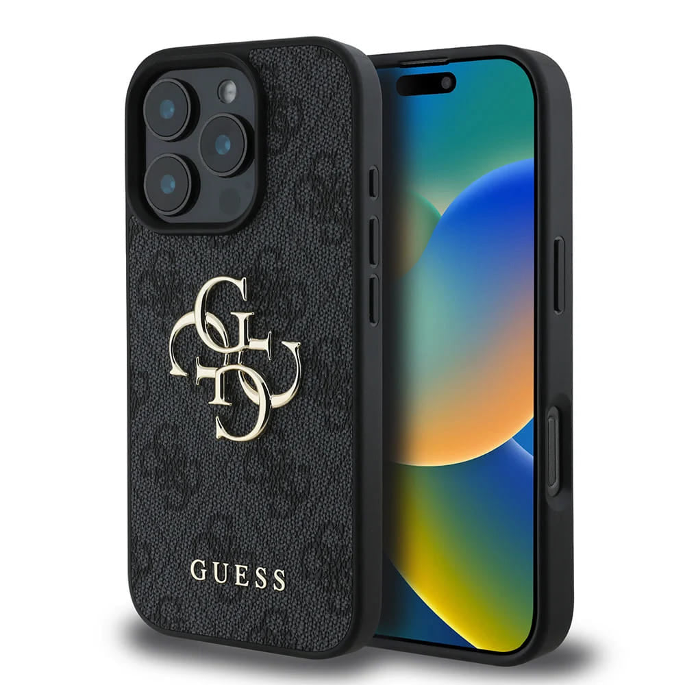 Etui til Apple iPhone 16 Pro, Guess, 4G Big Logo, Sort