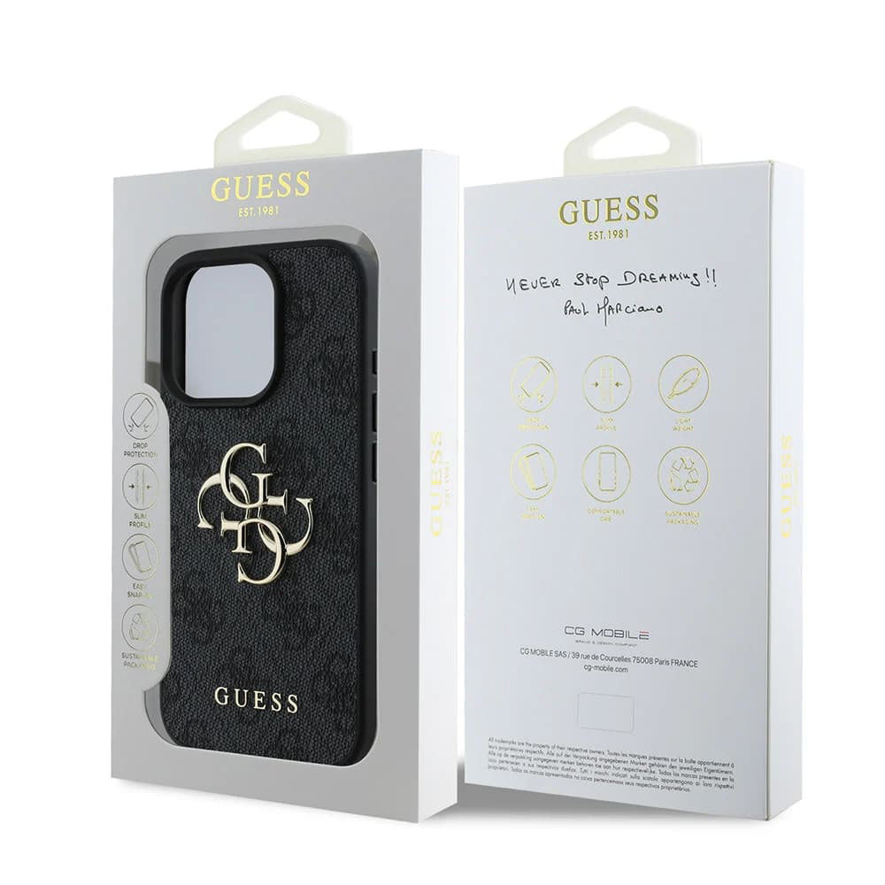 Etui til Apple iPhone 16 Pro, Guess, 4G Big Logo, Sort