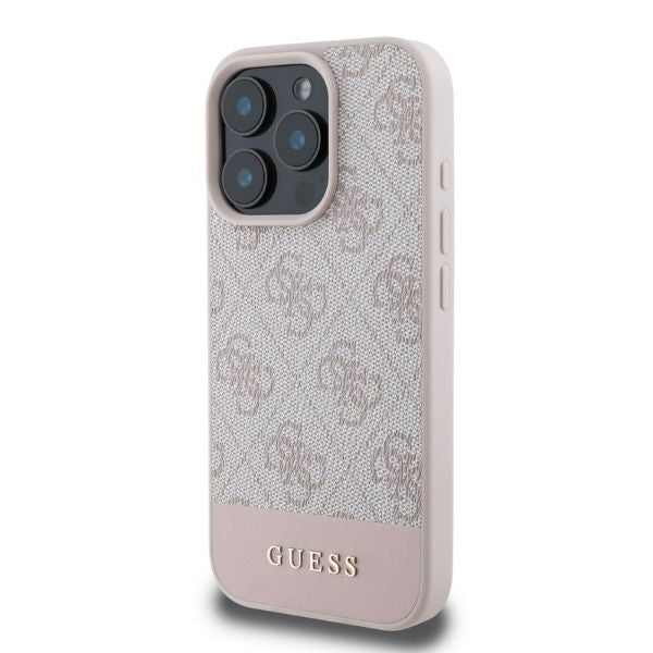 Case for Apple iPhone 16 Pro, Guess, 4G Bottom Stripe, Pink