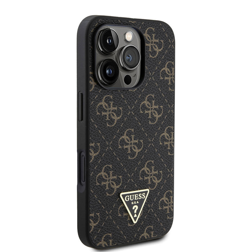 Etui til Apple iPhone 16 Pro, Guess, 4G Triangle Logo, Hvid