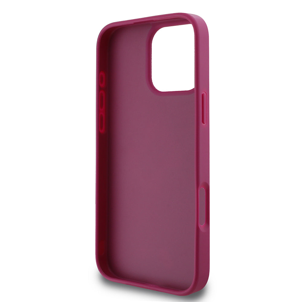 Etui til Apple iPhone 16 Pro, Guess, Glitter Big 4G Script, Magenta