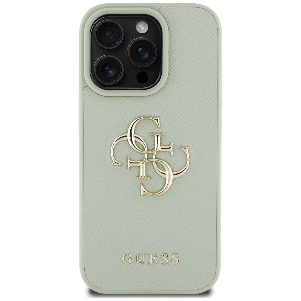 Etui til Apple iPhone 16 Pro, Guess, Grained Big 4G Logo Small Classic Logo, Grøn