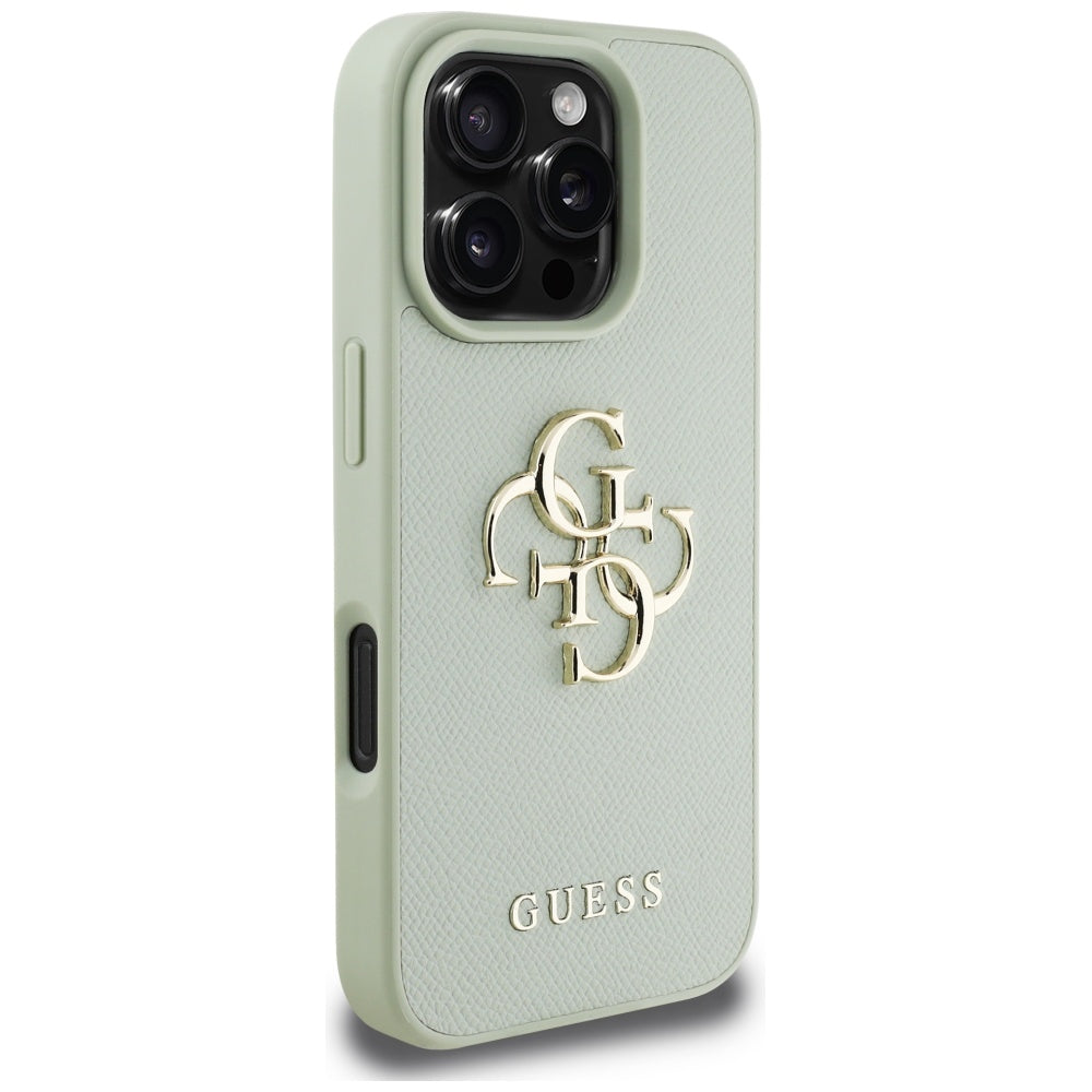 Etui til Apple iPhone 16 Pro, Guess, Grained Big 4G Logo Small Classic Logo, Grøn