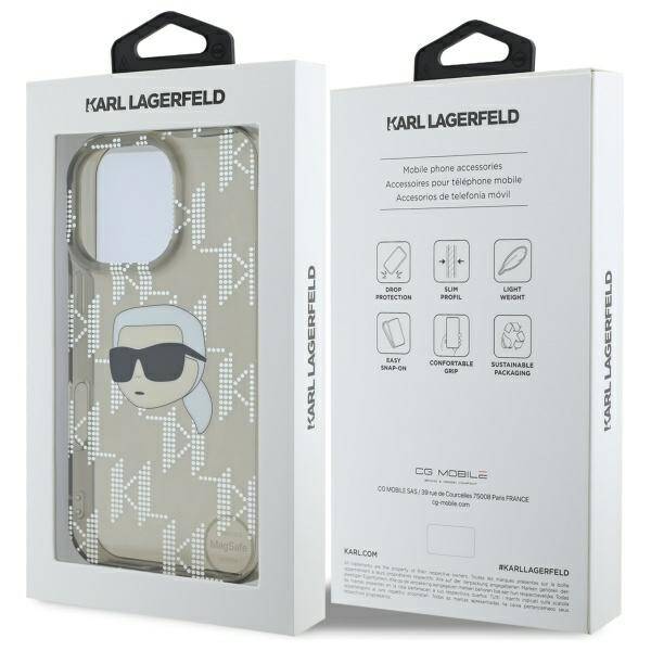 Etui til Apple iPhone 16 Pro, Karl Lagerfeld, IML Luxury Electroplated Karl's Head, Sort