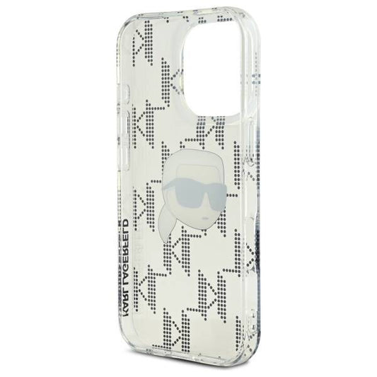 Cover til Apple iPhone 16 Pro, Karl Lagerfeld, IML Luxury Electroplated Karl's Head, Gennemsigtig