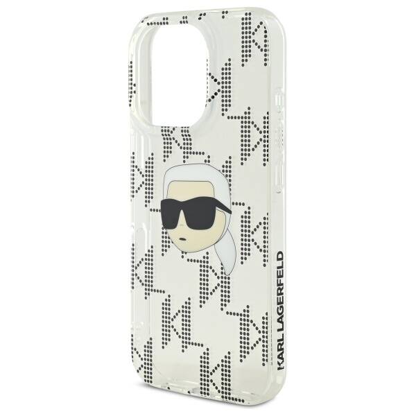 Cover til Apple iPhone 16 Pro, Karl Lagerfeld, IML Luxury Electroplated Karl's Head, Gennemsigtig