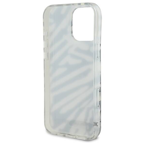 Etui til Apple iPhone 16 Pro, Karl Lagerfeld, IML Luxury Zebra Mønster med Strop, Sort