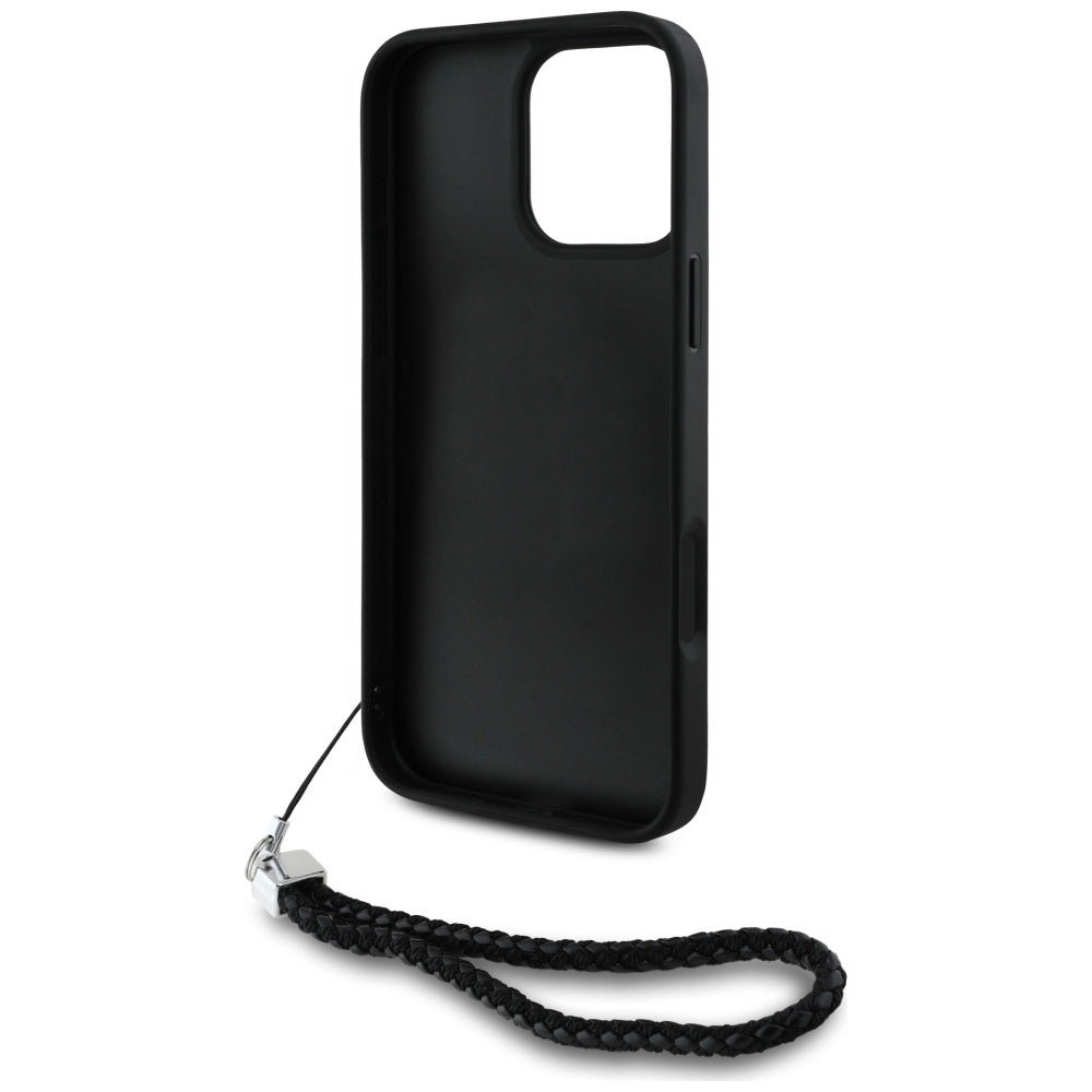 Etui til Apple iPhone 16 Pro, Karl Lagerfeld, Quilted Initial Logo & Chain Strap, Sort