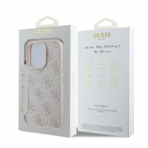 Etui til Apple iPhone 16 Pro Max, Guess, 4G Classic, Pink
