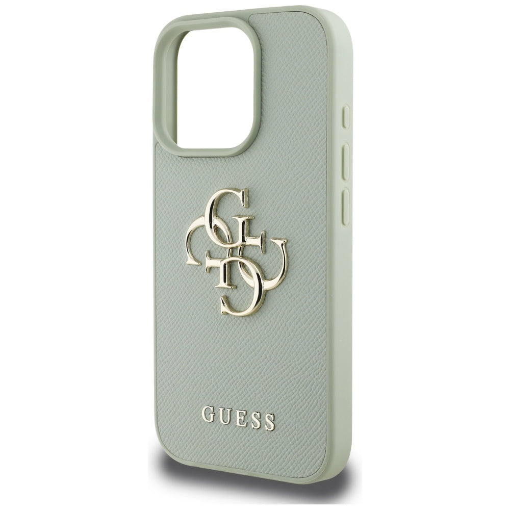 Etui til Apple iPhone 16 Pro Max, Guess, Grained Big 4G Logo Small Classic Logo, Grøn