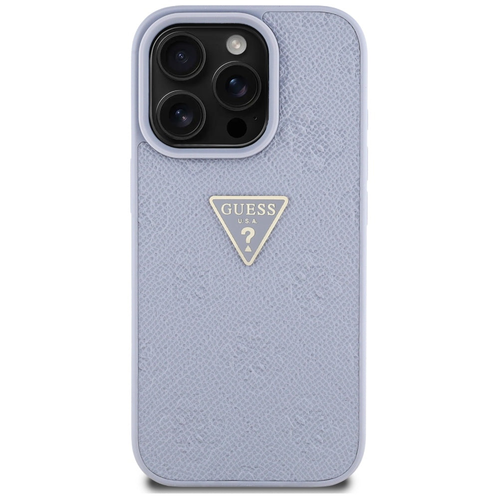 Etui til Apple iPhone 16 Pro Max, Guess, Hot Stamp 4G Pattern Triangle Logo, Lys Lilla