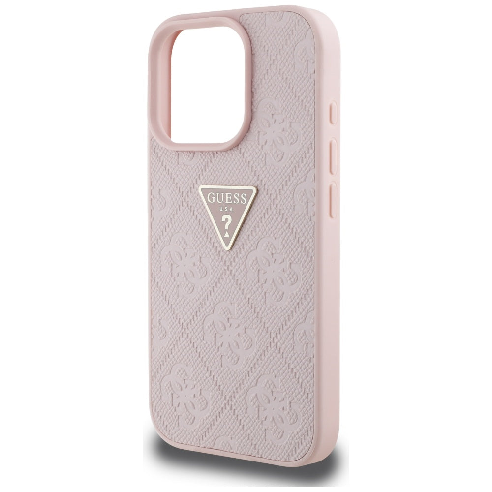 Etui til Apple iPhone 16 Pro Max, Guess, Hot Stamp 4G Pattern Triangle Logo, Pink