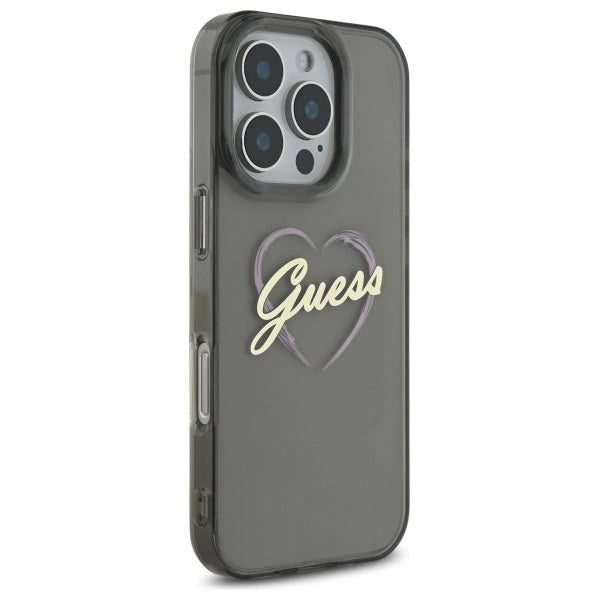 Etui til Apple iPhone 16 Pro Max, Guess, IML Heart, Sort