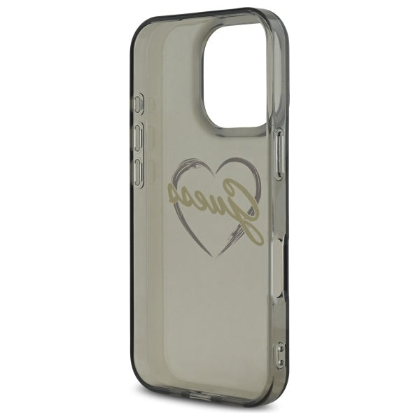 Etui til Apple iPhone 16 Pro Max, Guess, IML Heart, Sort