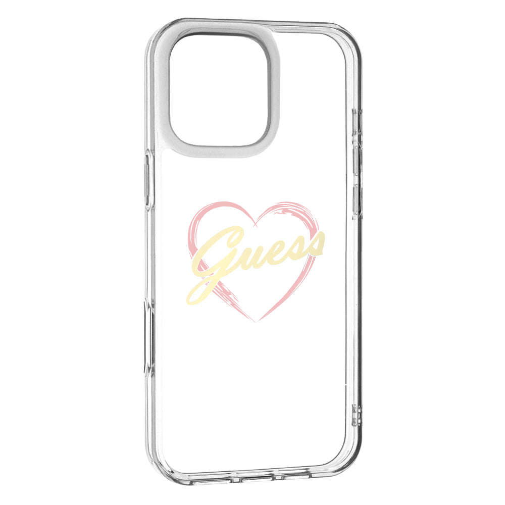 Etui til Apple iPhone 16 Pro Max, Guess, IML Heart, Gennemsigtig