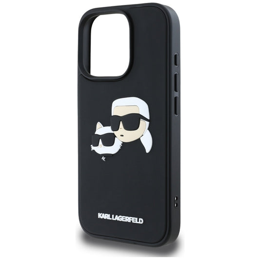 Etui til Apple iPhone 16 Pro Max, Karl Lagerfeld, 3D Rubber Karl & Choupette, Sort