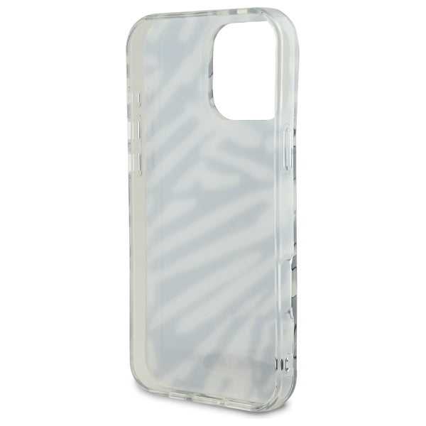 Etui til Apple iPhone 16 Pro Max, Karl Lagerfeld, IML Luxury Zebra Mønster med Strop, Sort