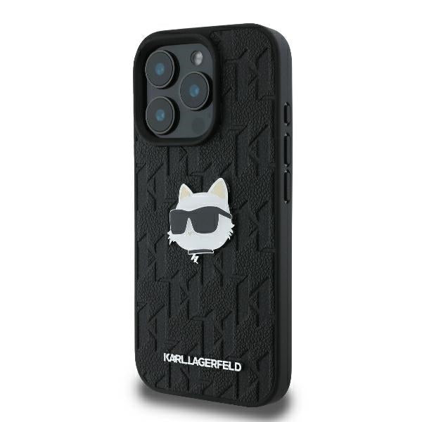 Etui til Apple iPhone 16 Pro Max, Karl Lagerfeld, Monogram Choupette's Head, Sort