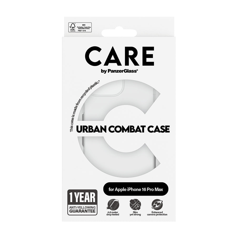 Etui til Apple iPhone 16 Pro Max, PanzerGlass, Care Urban Combat, Gennemsigtig