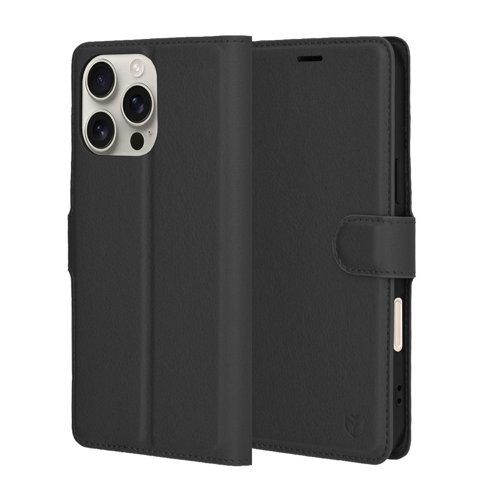 Etui til Apple iPhone 16 Pro Max, Techsuit, Leather Folio, Sort